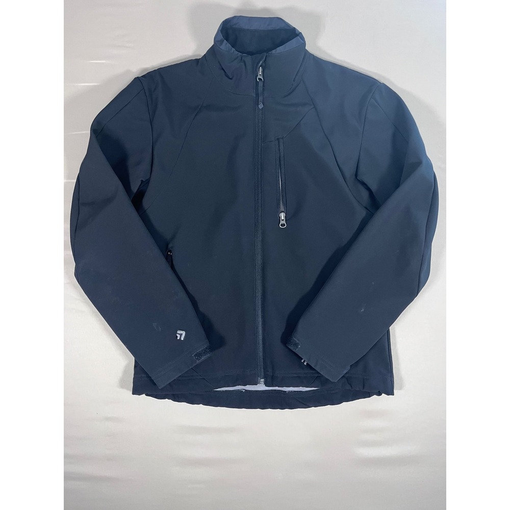 Outdoor Products Mens‎ Small Black Softshell Full Zip Jacket Fleece Lined Hiking